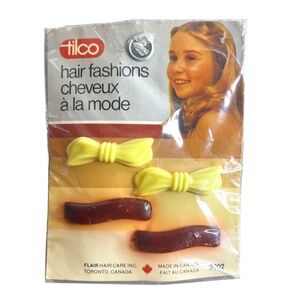 Deadstock Vintage 70's Tilco Flair Hair Fashions Mini Plastic Hair Barrette Set